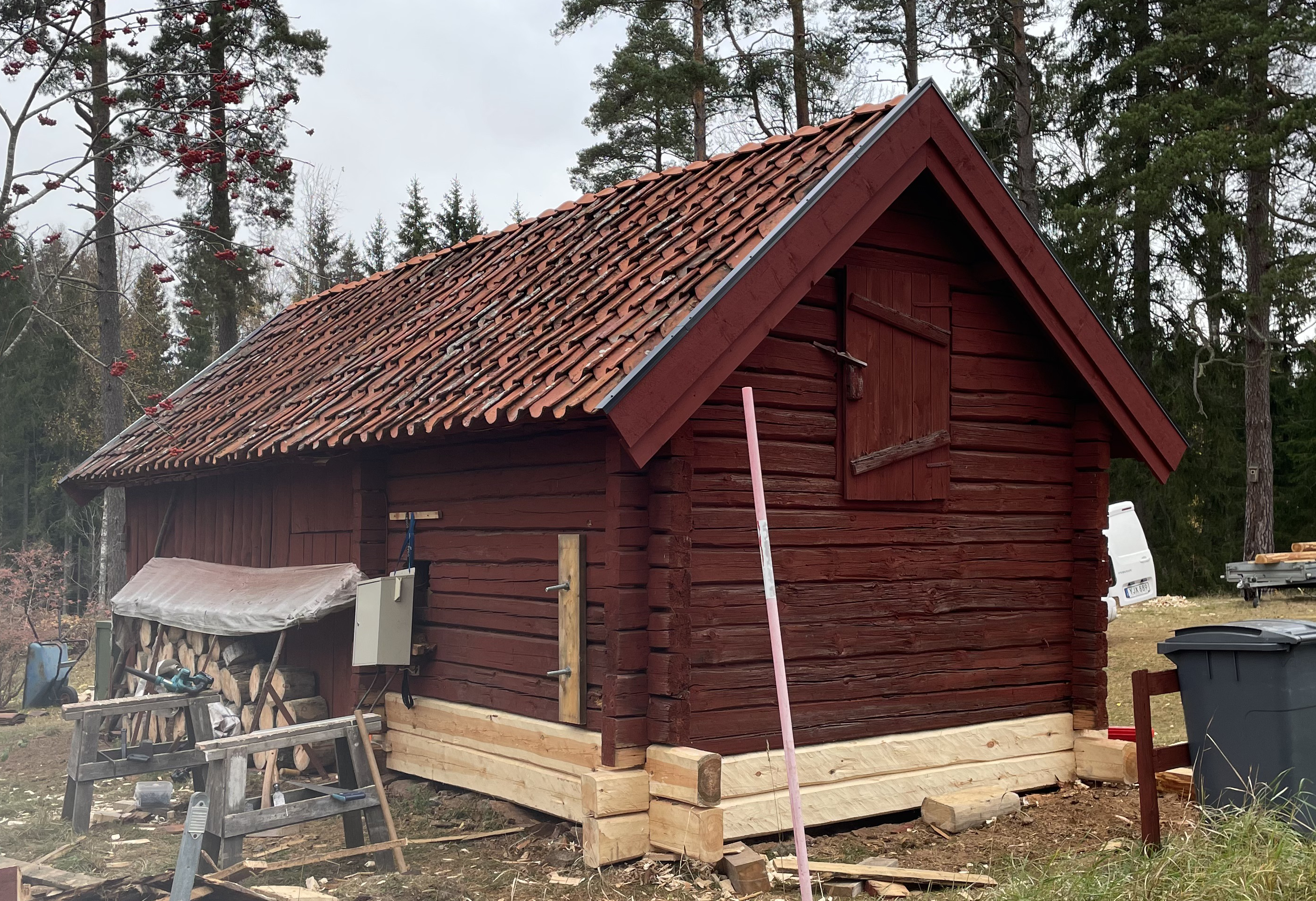 Byte av syll och andra stocken